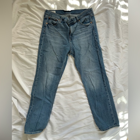 GAP 90s Straight High Rise Jeans — Light Blue Wash Sz 32/14 SHORT - Picture 3 of 7